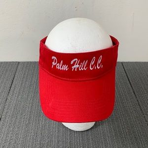 Palm Hill Country Club Florida Visor Unisex Red White Strapback Big X Accessorie